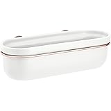 Amazon Basics Pflanztopf für die Wandaufhängung, oval, Weiß / Kupferfarben