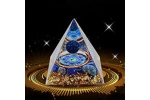 AIBAOBAO Pyramide Orgonite, Pyramide Pierre, Pyramide de Cristal, Cristal Chakra Reiki Ornement pour Décoration Maison, Symbolise Carrière Bonheur Sécurité Santé Cadeau Pyramide (Bleu)