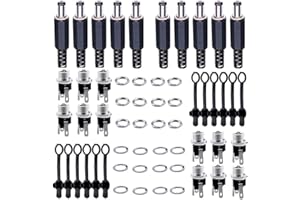 beihuazi® 12 X DC Hohlstecker 12 X DC Power Jack socket 5,5 X 2,1 mm 5,5 x 2,5 mm DC Stecker Buchse Adapter mit 12 STK Schutzklappen