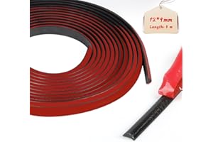 LALAGO Elastyczne samoprzylepne listwy dekoracyjne, samoprzylepne taśmy uszczelniające do listew sufitowych, do sufitu, przejścia ściennego, podłogi, okna, krawędzie ściany (5M, 12 x 9 mm, czarny)