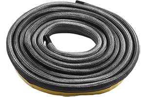 EASYBYMALL Cuerda plana para estufa, sello de puerta, leña, estufa, horno, pegamento negro, hasta 550ºC, hilos de vidrio (3 metros)