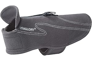 VIVAGLORY Cozywrap Wintermantel Hund, Hundejacke mit Klettverschluss & Geschirr Öffnung, Fleecejacke Hund Hundejacke, Reflektierend & Verstellbar Fleece Softshell, XXS, Grau