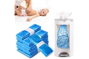 Forhandy 10 Stück Nachfüllfolie für Windeleimer, 4,5m Wiederverwendbar Geruchsdicht Windeleimer Nachfüllbeutel - Bis 320 Windeln, Kompatibel mit Angelcare/Tommee Tippee/Litter Locker - Blau