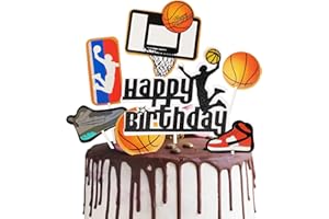 Doyomtoy 7 Stück Basketball Kuchen Set, Tortendeko Geburtstag, Kuchendeko, Basketball Topper, Kuchenstecker, Basketball-SzeneThemen Geburtstag Partydekoratione