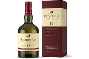 Redbreast 12 Year Old Single Pot Still Irish Whiskey with Gift Box, 70cl, 40% ABV – Bourbon & Sherry Cask Maturation, Rich Fruit & Spice, Smooth Finish, Gold Winning Irish Whiskey
