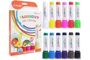 YPLUS Paint Sticks for Kids, Flashdry Tempera Paint Stick for Toddler, 12 Colors Non-toxic Washable Coloring Art Supplies for Ages 2-4 3-5