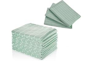Frypay Lot de 12 Chiffons de Nettoyage en Bambou,Chiffon Microfibres en Bambou 40x40cm, nettoie Toutes Les Surfaces sans Trace
