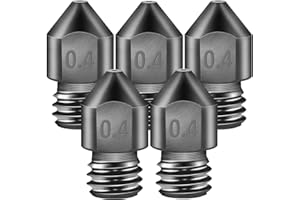 SIMAX3D 5PCS Düsen gehärtetem Stahl 0.4 mm 3D-Drucker Druckdüse 0.4mm MK8 Hochtemperatur-spitzverschleißfeste MK8-Düsen 1.75 mm für Filament Kompatibel Makerbot, Creality Ender 3/5