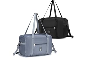 SPAHER 2x Borsa da Viaggio 40x20x25 Ryanair, Bagaglio a Mano, Pieghevole Palestra Valigia Campeggio Borsa 40x20x25 ryanair Borsa da Cabina per Campeggio Weekend