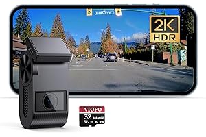 VIOFO VS1 Mini Dash Cam 2K Frontale Sensore STARVIS 2, Scheda da 32 GB Integrata, Wi-Fi 5GHz, Controllo Vocale, Dash Camera 2560 x 1440P per Auto, GPS Integrato, Fotocamera per Auto HDR, Uscita Vocale