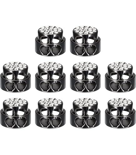 Set di 10 fermi con ampio bottone automatico (doppio foro) per corde