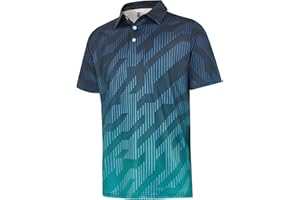 ELETOP Polo Shirts for Men Moisture Wicking Quick-Dry 4 Way Stretch Golf Shirts Casual Print Colorful Mens Polo Shirts Short Sleeve…