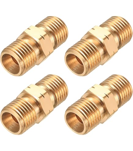 Gasschlauch Verbinder 1/4" AG Linksgewinde - Messing Doppelnippel Für Propan & Acetylen