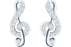 MicVivien Nota Musical Juegos de Joyas para Mujer Plata de Ley 925 Clave de Sol Collar Pendientes Conjuntos para Madre Mamá Abuela Hija Niña Esposa Novia