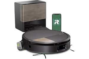iRobot Roomba Max 705 Combo + Base AutoWash, Rouleau serpillière PowerSpin, Protection du Rouleau, Deux brosses, Vidage Automatique, Séchage du Rouleau à l’air Chaud, évite Les Objets, LiDAR, Noir