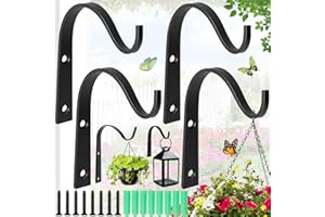 EXBRITH 4 Piezas Gancho de Planta para Colgar en la Pared, Maceta Gancho Linterna, Ganchos Colgantes de Metal para Jardín, para Colgar plantas, Linternas, Comederos de Pájaros