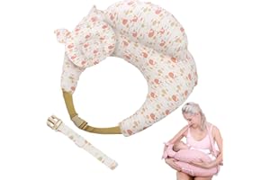 SMGBWAY Baby Stillkissen XXL,Ergonomisches Stillkissen mit Kissen und Verstellbarem Gurt, Seitenschläferkissen Baumwolle, Upgrade Pregnancy Pillow, Baby Pillow Schwangerschaftskissen für Mutter und Baby (01)