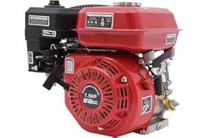 BJTDLLX 7.5 PS 212cc Benzinmotor Kartmotor Standmotor Antriebsmotor 4 Takt 3600 U/min Ersatzmotor 20mm Passfedernut, mit Ölalarm/Ölmangelsicherung/Luftkühlung (Typ A)