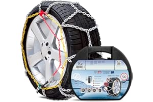 EGLEMTEK Catene Da Neve In Metallo 9 mm Omologate TUV e GS Onorm Montaggio Rapido Per Auto Macchina Furgone SUV Con Tensionatore Autobloccante (Misura 95)