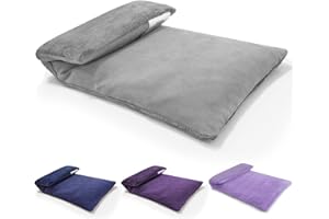 UNCN Wheat Bags Microwavable with Washable Cover | Microwave Heat Pad for Back Pain Relief 32×17 CM | Heat Pads for Muscle Cramps Menstrual Joints Relief(Grey)