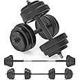 Body Revolution Dumbbell Set, Chrome-Plated Barbell Bar (Variants 10 kg, 15 kg, 20 kg, 30 kg, 40 kg, 50 kg), Black