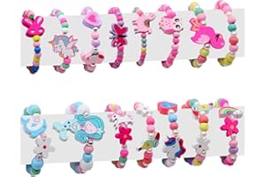 ZOCONE 15 Pezzi Braccialetti Amicizia per Bambina Ragazza, per Feste Regolabile Legno Unicorno Farfalla Sirena Gadget Compleanno