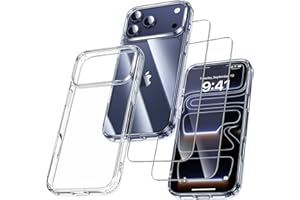 UniqueMe für iPhone 17 Pro Max Hülle - Handyhülle für iPhone 17 Pro Max Case, Rundumschutz Hülle Set Schutzhülle Cover, 1 Handyhülle & 2 Schutzfolie - Transparent