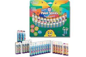 Little Brian Mini Paint Sticks For Kids - 24 Pack Assorted Colours - Little Hands, Mess-Free, Easy Clean Up, Fast Drying Action, Vibrant Colours, Multi-Surface, Twist & Paint