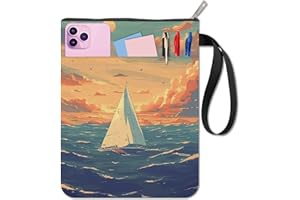 CRASPIRE Custodia per Libri per Barche A Vela Protezione per Libri al Tramonto Copertine per Libri A Livello del Mare per Libri Tascabili Copertina per Libri in Tessuto Lavabile con Cerniera e Tasca