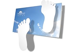 imaggge.com Autocollants Empreintes de Pas d'enfant - pour Les sols Lisses, carrelage, béton, Vinyle,… - Set de 24 Pieds adhésifs Blanc