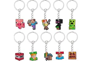 HVIERO 10 Stück Schlüsselanhänger Kinder Anime Figur Spiel Schlüsselbund Jungen Mädchen Cartoon Spiel Anime Charms Anhänger Mitgebsel Kindergeburtstag Gastgeschenke Schultasche Decor Keychain Set