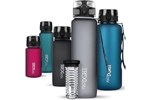 720°DGREE Gourde, Bouteille d’Eau “uberBottle“ +Fruit-Infuseur – 350ml, 500ml, 650ml, 1l, 1,5l - Sans BPA, Étanche, Anti-Fuite, Réutilisable, Légère - Idéal pour École, Sport, Fitness, Gym, Travail
