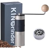 【Silver】KINGrinder K2 Manual Coffee Grinder Straight Handle Stainless Steel | Compatible with grind settings for methods like