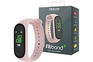 FOREVER Bracelet Montre Connectée SB-50 Fitband - Bracelet Connecté Femme Homme - Smart Fitness Tracker avec Podometre - Bracelet Cardiaque - Montre Calories Dépensées - Smartwatch iOS Android - Rose