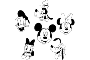 STICKER BUFFET Disney Characters Wall Stickers Mickey Mouse Minnie Pluto Goofy Donald Daisy (Large)