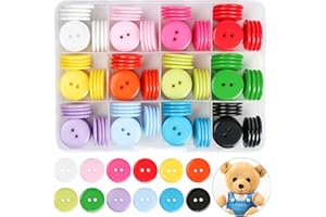 Furuising 180 Pezzi Bottoni per Cucito, 20mm Bottoni Colorati, 2 Fori Bottoni Resina Misti Rotondi con Scatola per Vestiti per Bambini Adulti Cucito Lavoretti Decorazione