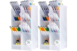 Lostwry 4 Stück Stiftehalter Organizer, Schreibtisch Stifteköcher, Stifthalter Bleistift Aufbewahrungsbox Pinselbehälter Organizer Stifte Halter für Büro Heimbedarf, Weiß