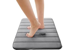 Moonlight Bedding Memory Foam Bath Mat Non Slip Anti Mould – 40 x 60 cm Grey Washable Super Absorbent Bathroom Mat Extra Soft & Comfortable Shower Mats