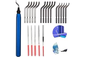 AICHARYNIC Set di lime universali di ricambio e 5 diamanti, con manico in metallo, per sbavatura a mano, per stampanti 3D, plastica, alluminio, rame, acciaio inox