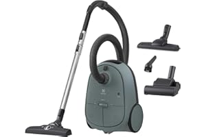 Electrolux EB61C4OG Aspirapolvere con sacco, Serie 600, Elevata Filtrazione, Aspirapolvere Potente 750W, 3,5L Capacità Sacchetto, a traino, Silenzioso 73 dB, Verde oceano