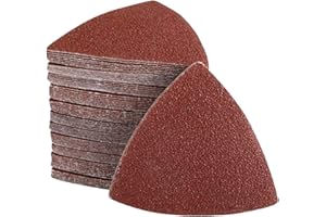 Alppihym Set di carta vetrata triangolare da 100 pezzi 80 mm - 5 grane (60/80/120/180/240) 20 pezzi ciascuno - Carta vetrata in per levigatrice a delta - per legno, metallo, gesso, fibra di vetro