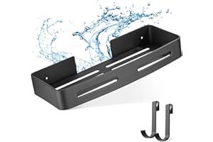 Hoomtaook Estanteria Ducha sin Taladros Cajita de Repisas para Ducha para Organizar Productos,Organizador Ducha, para no Dañar el Montaje de Pared en los Baños de Cocinas Negro