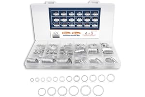DIYoung 540 Stück Aluminium Dichtungsring Sortiment, Metrische Dichtungen, Ölablassdichtungen Set, 18 Größen für Reparatur Hydraulik Autos Sanitär Werkstatt (M6 M8 M10 M12 M14 M16 M18 M20 M22 M24)