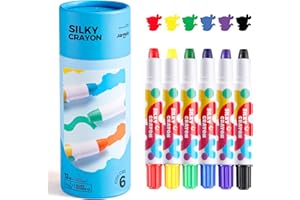 Jar Melo Washable Crayons for Toddlers, 6 Colors Non Toxic Crayon, Easy to Hold Silky Large Crayons, Safe for Babies and Children, Gift for Boys and Girls