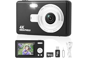 ZOELELE Macchina Fotografica Digitale con Scheda 64GB, 1080P 40MP Fotocamera Digitale Compatta con Zoom Digitale 8X Flash, Fotocamere Digitali Per Bambini Adolescenti Adulto Principianti (Nero)