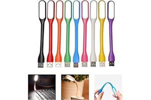CERIOLL USB-Licht,Mini USB-LED-licht-Lampe,9 Stück Flexible USB LED Licht,USB LED Licht,USB Licht für Notebook Computer Tastatur,Mini USB LED Lampe,Flexible Schwanenhals-leselicht,Bewegliche USB-Laptop-licht