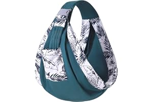 LAT LEE AND TOWN LAT Fascia Porta Bebe, Marsupio Neonati, Traspirante Fascia per Neonato, Fascia per Marsupio Regolabile Wrap Baby Carrier per Bambini Fino a 20KG (Verde, C)