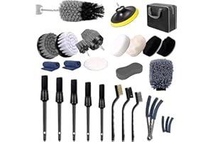 Tivifore Kit Pulizia Auto, 26Pz Kit Spazzole Pulizia Auto, Spazzole Cerchioni, Panni in Microfibra Auto, Pulizia Auto Kit Kit Lucidatura Auto,per Cura Cerchioni, Interni, Finestrini, Parti Verniciate