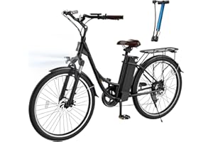 Finbike U2 Electric Bike Adults, 26 inch City Electric Bicycle with Removable Battery, 75KM Range & 25KM/H, 5 Speed Modes, 3 Working Modes, Dual Shock Absorber and 7-Speed Gearing