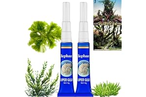 CHENGJIN 2PCS Clear Aquarium Glue - Fish Safe & Reef Safe Silicone, Strong Adhesive for Coral, Plants, Moss, Stones, Wood & Aquascaping